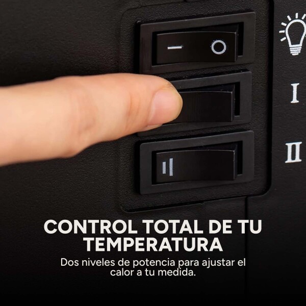 Estufa Chimenea Efecto Fuego 220V 2000W Diseño Clásico Negro