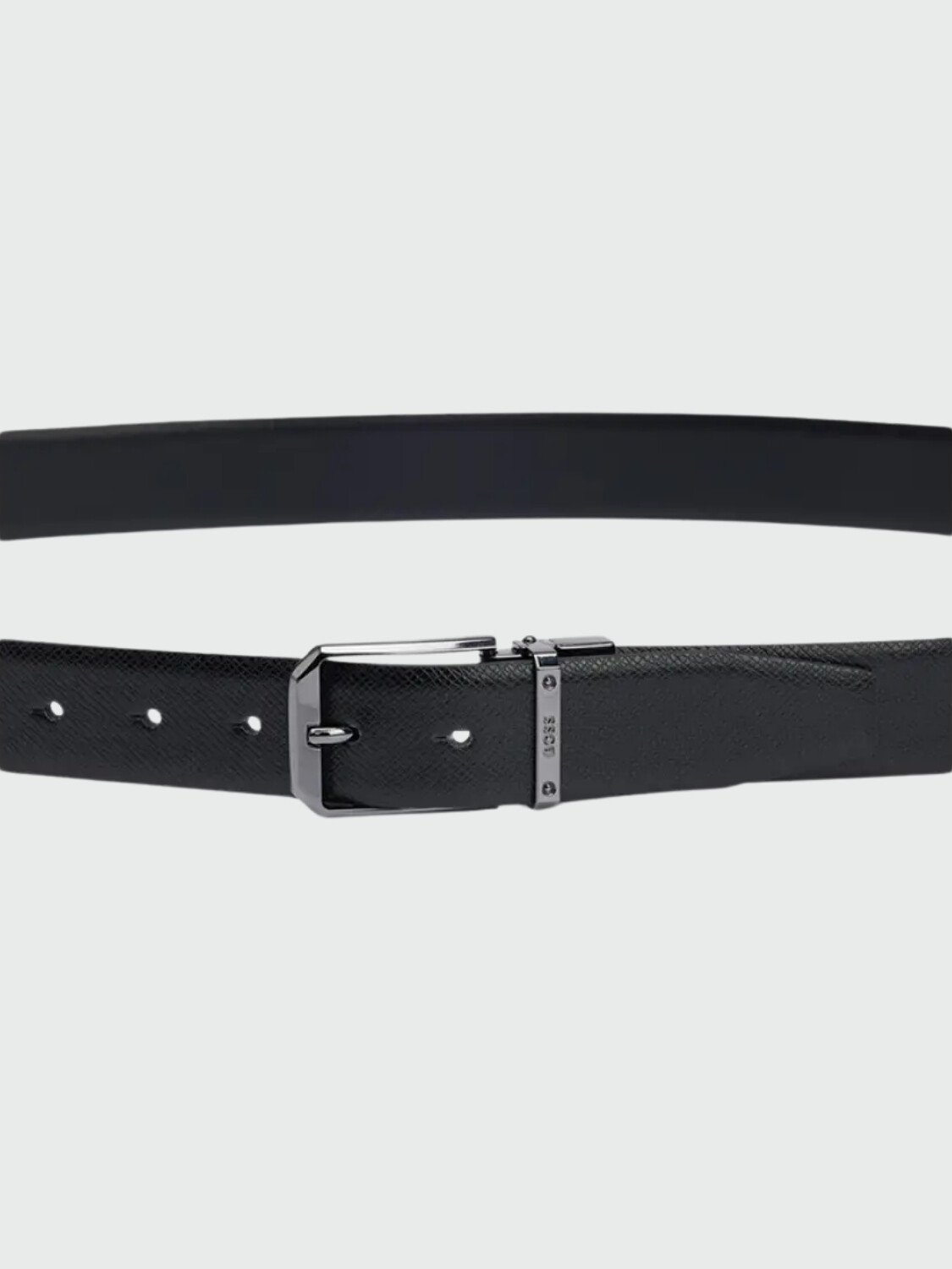 BOSS Cinturón Reversible de Piel Italiana con Dos Hebillas Negro