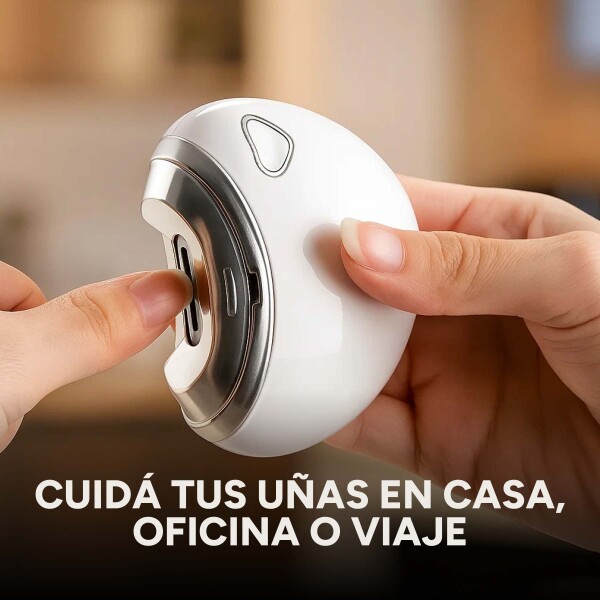 Corta Uñas Eléctrico Portátil USB C/ Función Lima Recargable Color Blanco