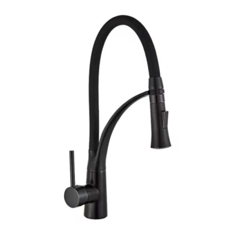 Grifería de cocina Monocomando de mesada Chef Pico goma móvil Negro Mate Grifería De Cocina Monocomando De Mesada Chef Pico Goma Móvil Negro Mate