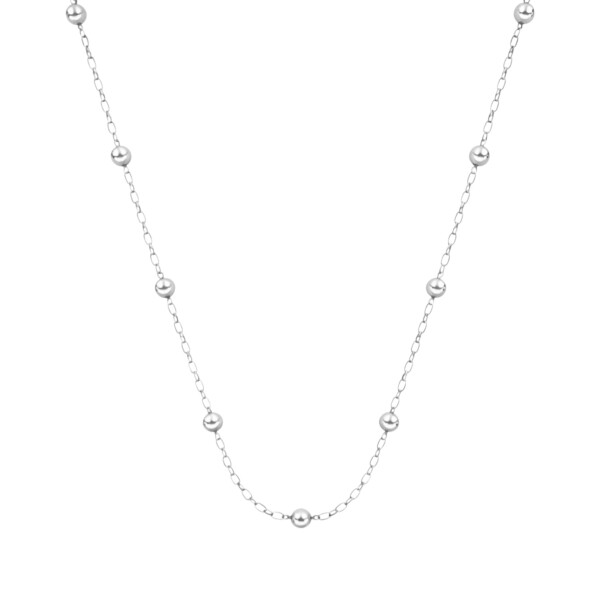 Cadena oval y bolitas - Plata 925 - Sin Piedra - CD3531 sinpiedra