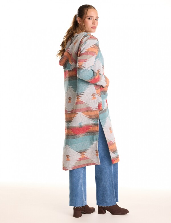 Cardigan Con Capucha MULTI/PETROLEO