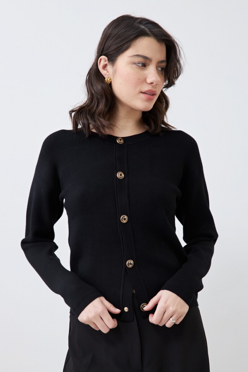 Chaqueta tejida negro