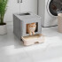 Baño Cerrado Sanitario De Gato Con Bandeja Extraíble Y Pala Color Gris