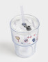 Artículos cocina Vaso De Vidrio Estampado Con Sorbete Y Manija - Combinacion Multicolor