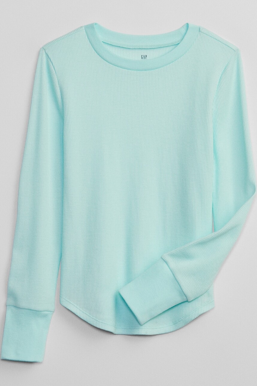Remera Waffle Manga Larga Niña Ballerina Blue