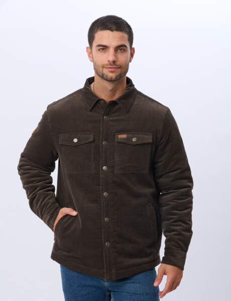 CAMPERA DE PANA Y CORDERITO Verde