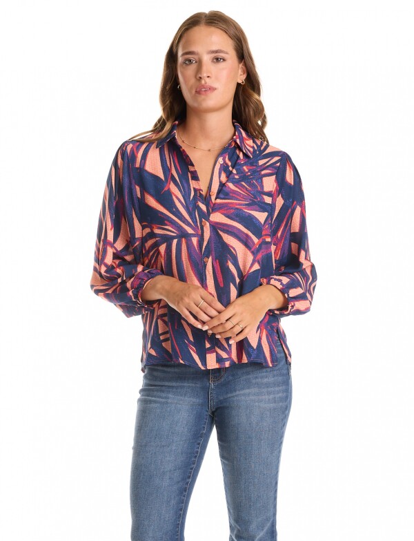Camisa Dolman Print AZUL/MULTI