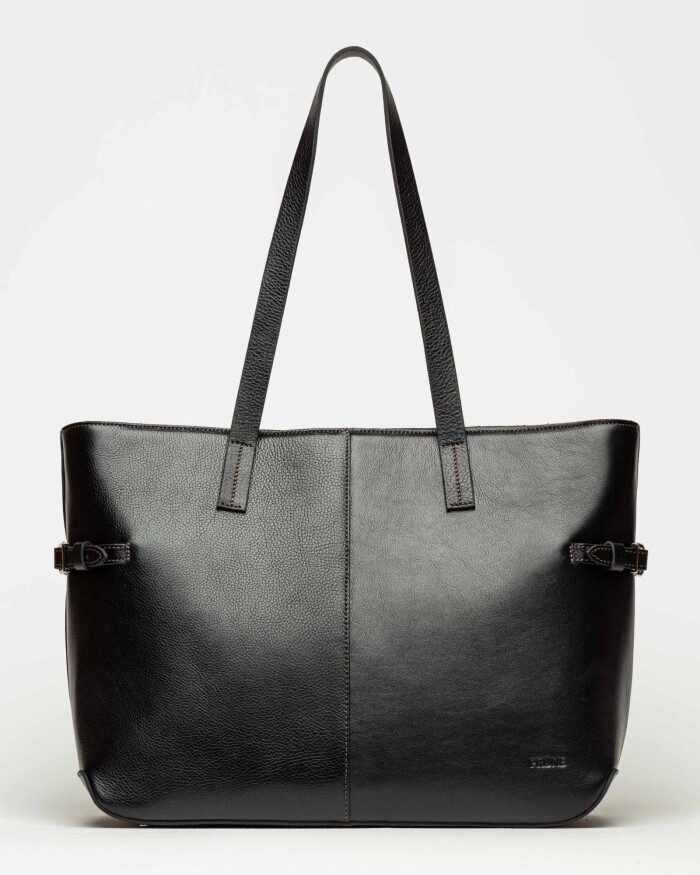 Bolso Sophie en cuero liso Negro