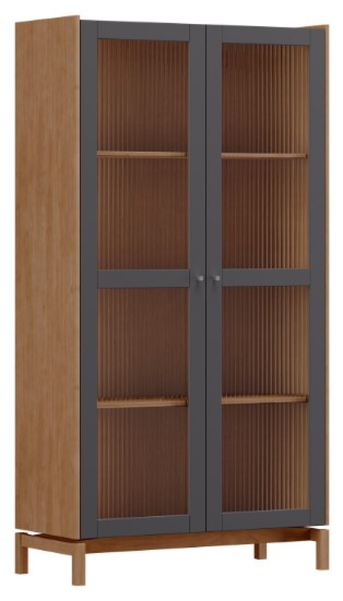 Vitrina de Cristal Barcelona – 2 Puertas (1,90 m) Color Tauari / Concret 