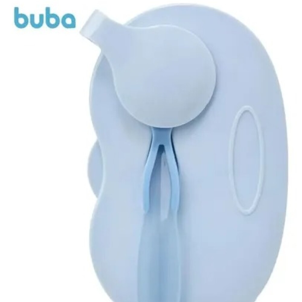 Tupper con divisiones y cuchara BUBA celeste