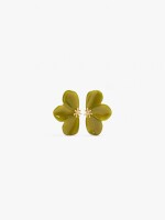 Pendientes Media Flor De Resina verde