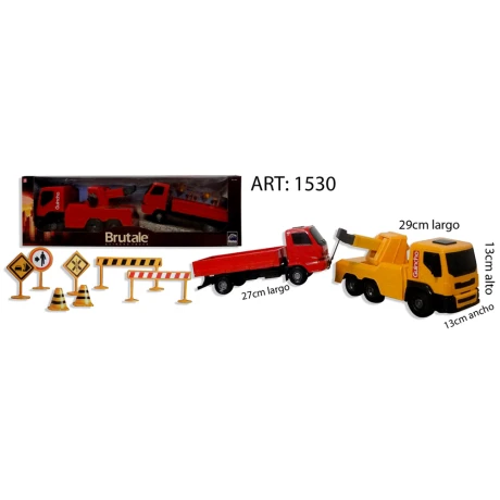 CAMION ROMA CON GUINCHE Y CAMION BRUTALE 58X12X13.5CM CAJA 1530 CAMION ROMA CON GUINCHE Y CAMION BRUTALE 58X12X13.5CM CAJA 1530