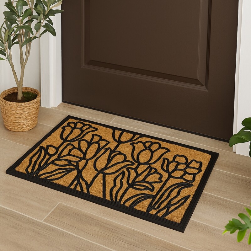 Felpudo coco/goma 40x60 cm TULIPANES