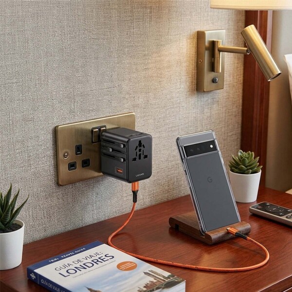 Ficha Cargador Auto Mini Usams 30w Doble Puerto Transparente Negro