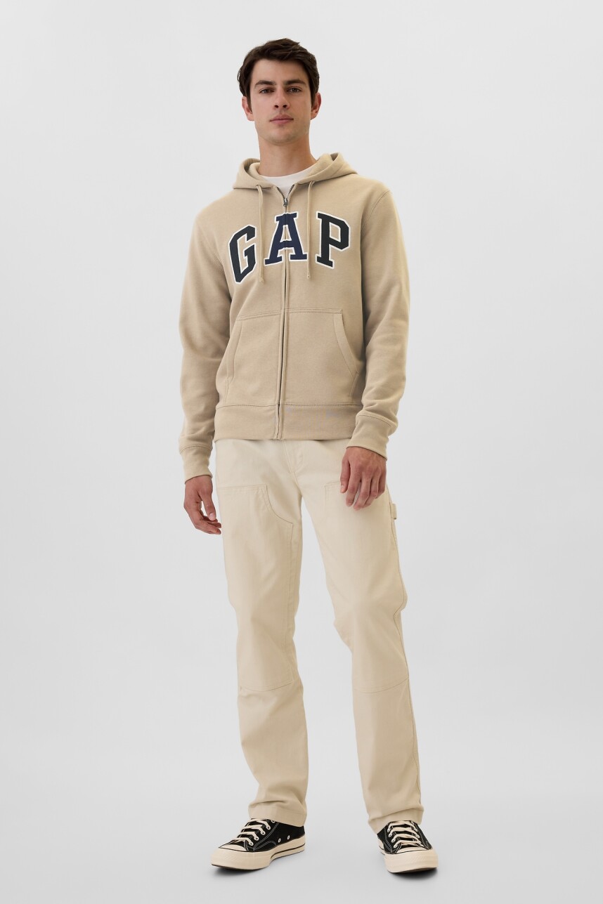 Canguro Con Cierre Logo Gap Hombre Khaki