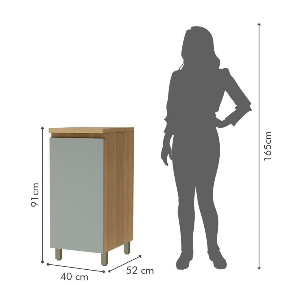 Bajo mesada 40 cm 1 Puerta - Rainha Gris