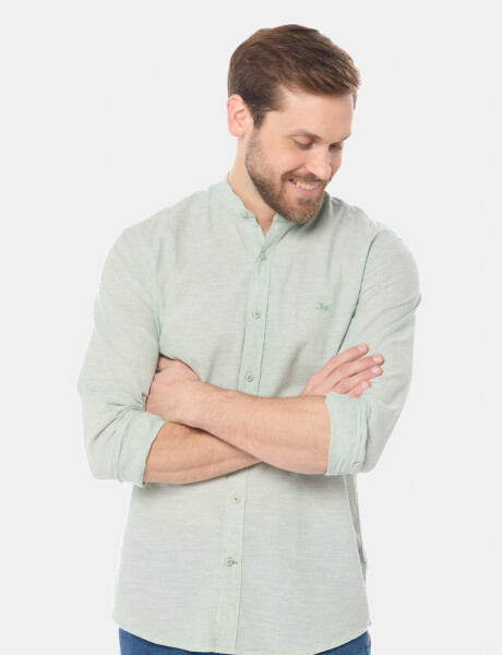 CAMISA DE LINO CUELLO MAO Menta