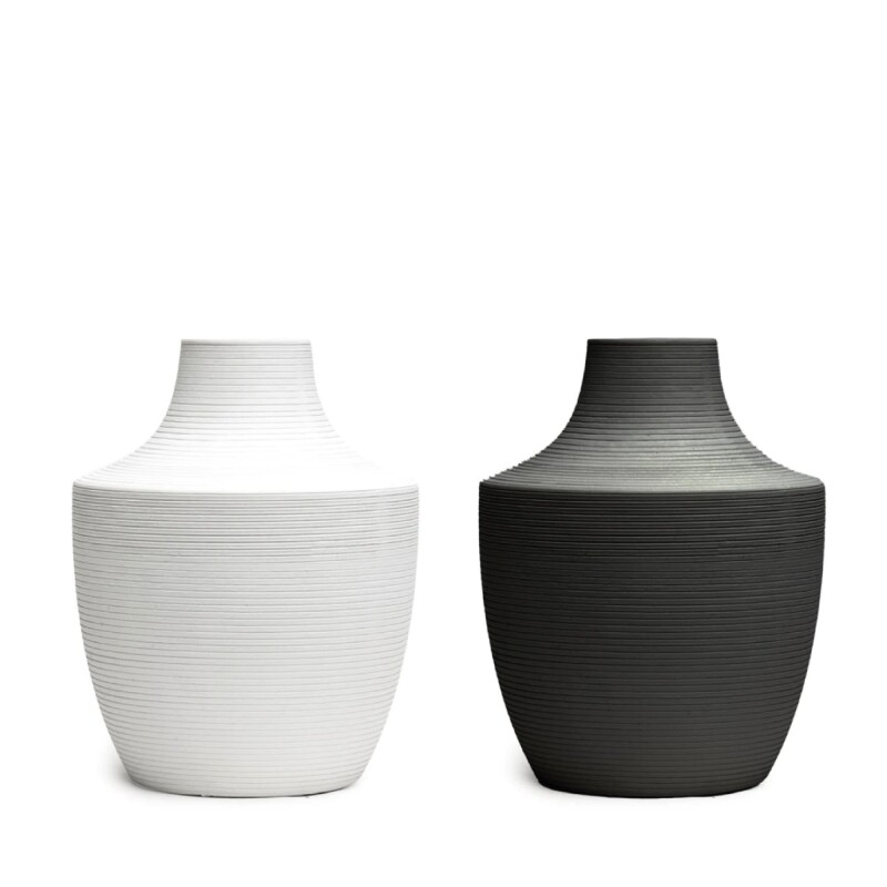 FLORERO CERAMICA D14x18CM BLANCO/NEGRO MATE FLORERO CERAMICA D14x18CM BLANCO/NEGRO MATE