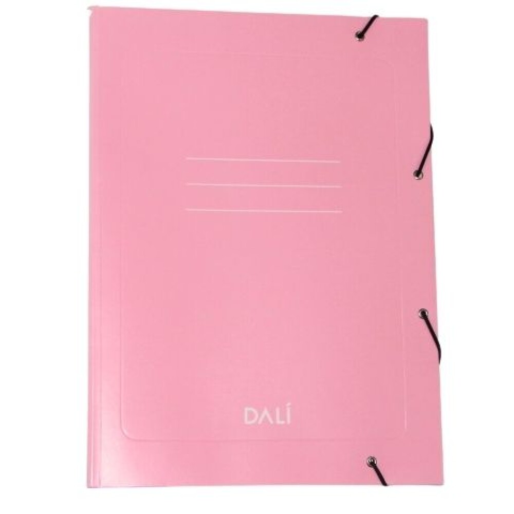 CARPETA DALI CON ELASTICO TAMAÑO OFICIO COLORES PASTELES COLOR ROSADO