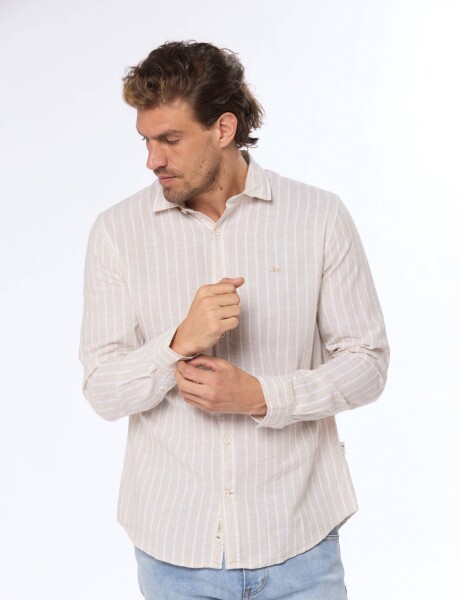 CAMISA DE LINO Beige