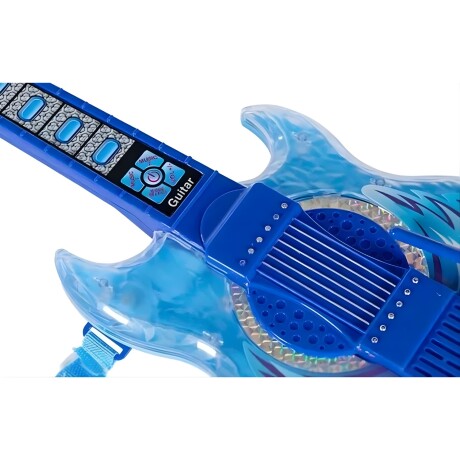 Micrófono Infantil con pie, guitarra con luz y sonido MP3 3AA Azul