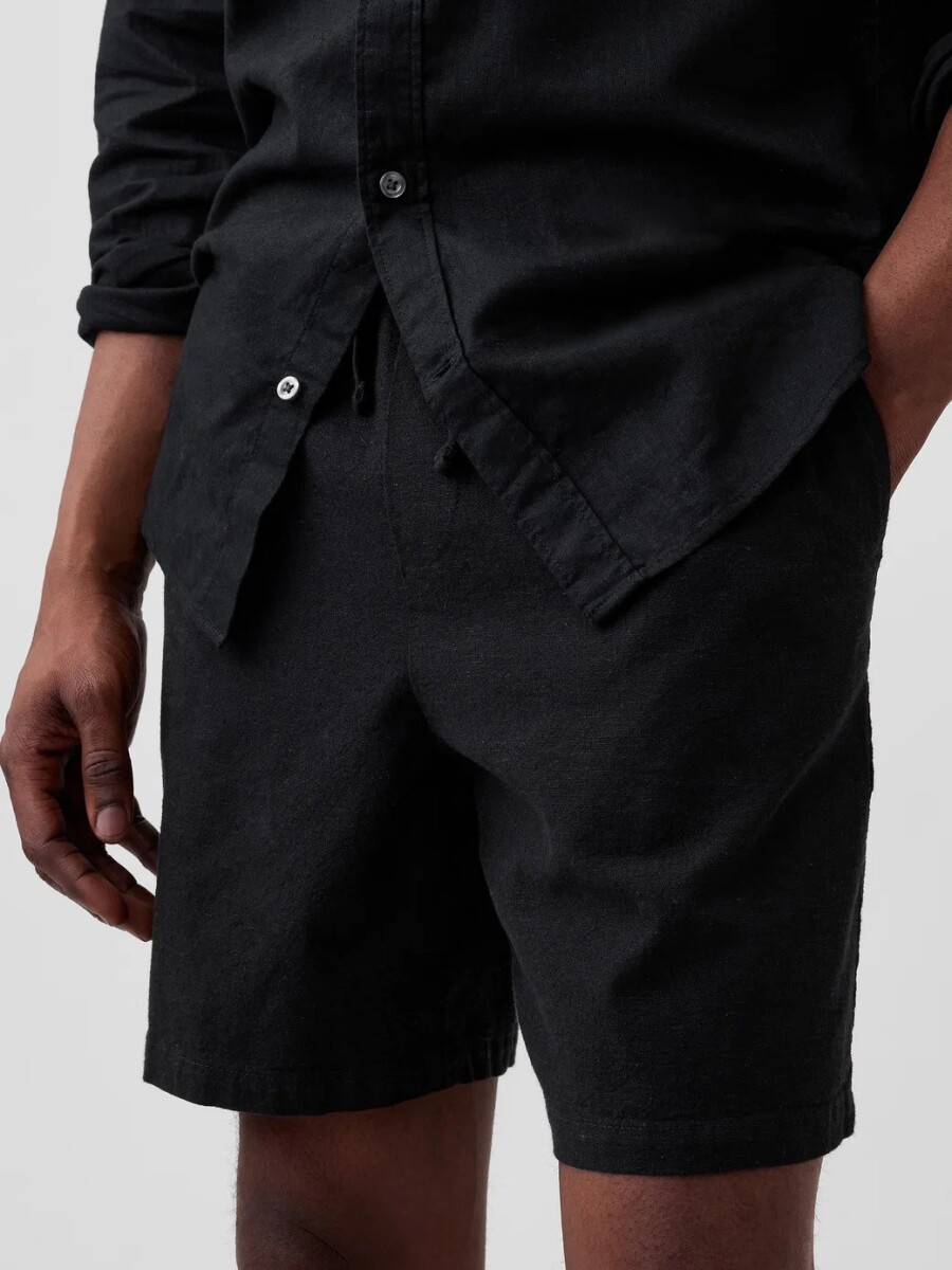Short De Lino 7Inch Hombre - Black 