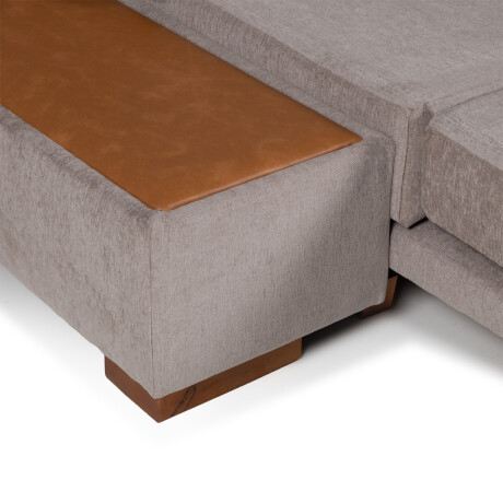 Sofá Cama Niki - Con mesa - Tela Microfibra 10287 (Tostado)