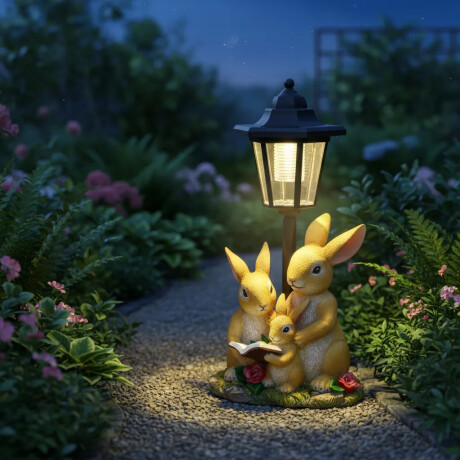 Farol De Jardín Familia Rabbit Farol De Jardín Familia Rabbit