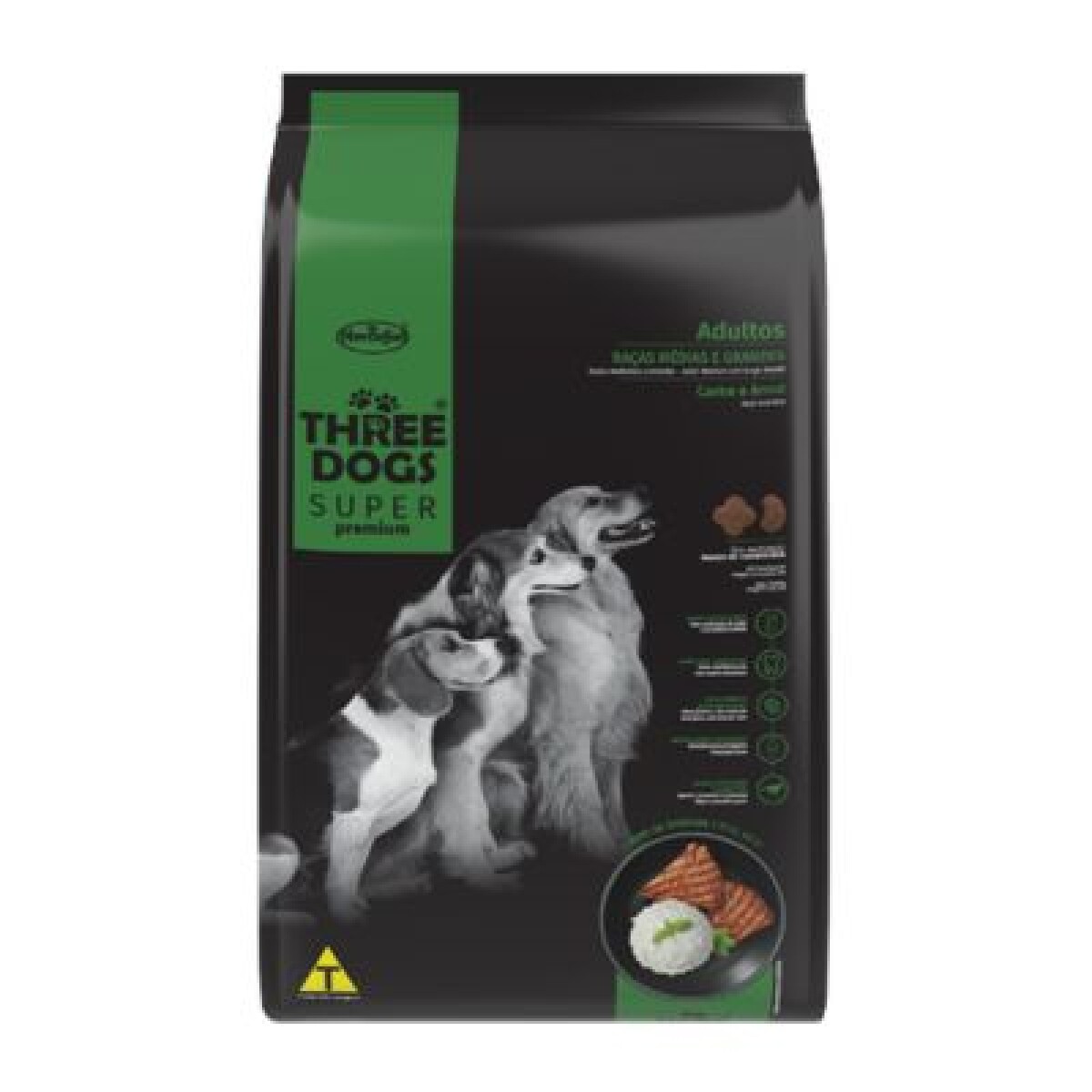 Three Dogs Super Premium Adulto Med/Gde 15+2kg 