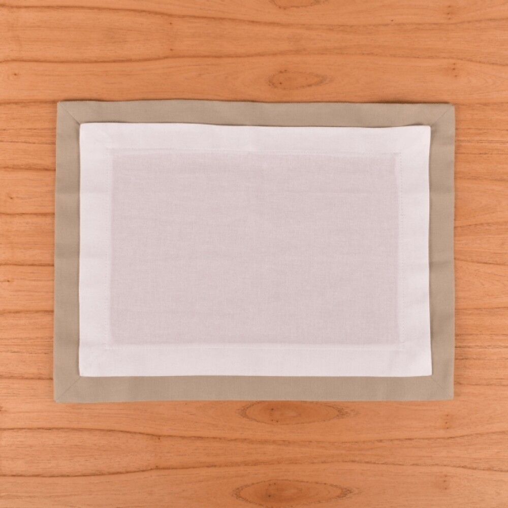 Individual Florencia Blanco con tablas Beige