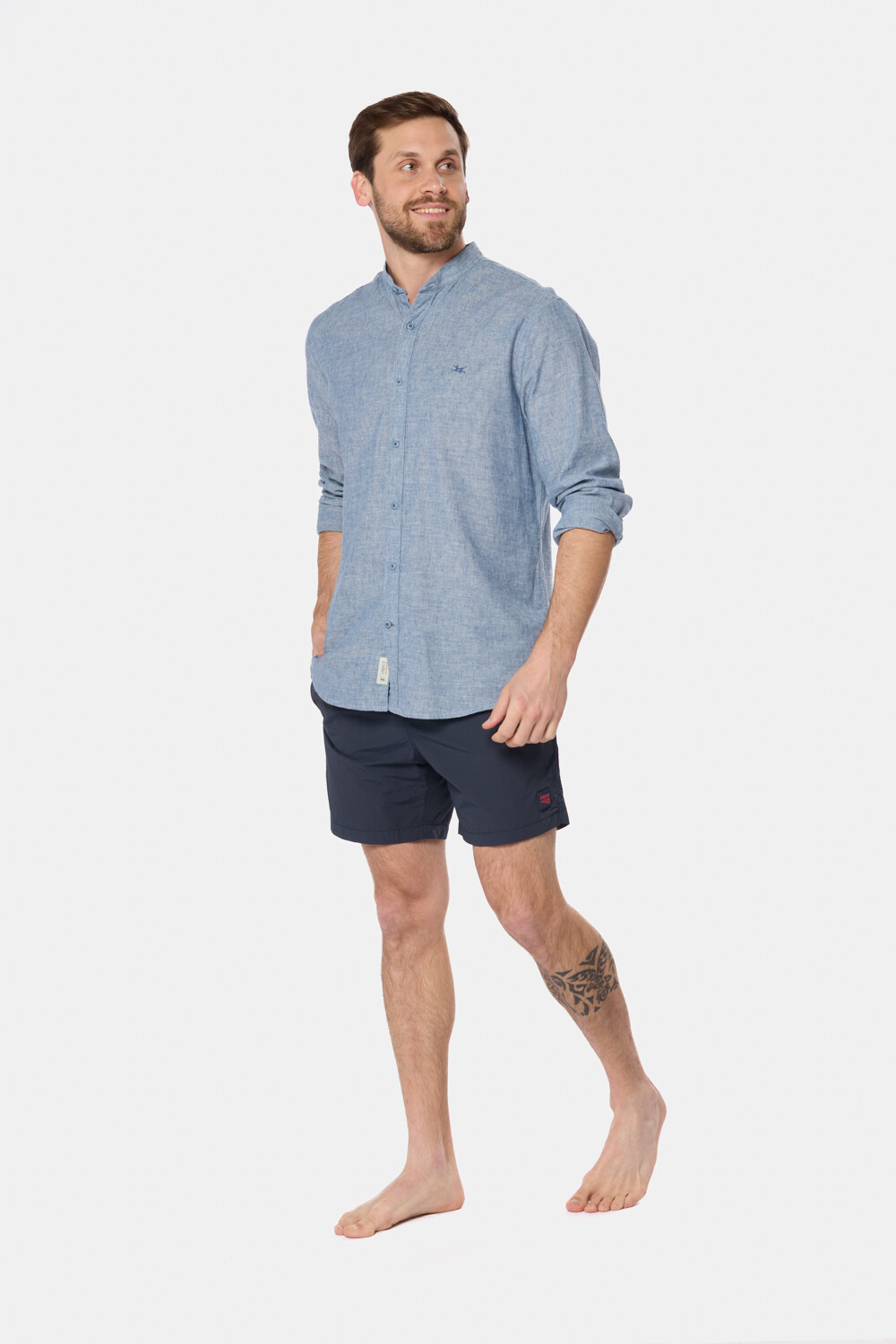 SHORT DE BAÑO LISO Azul