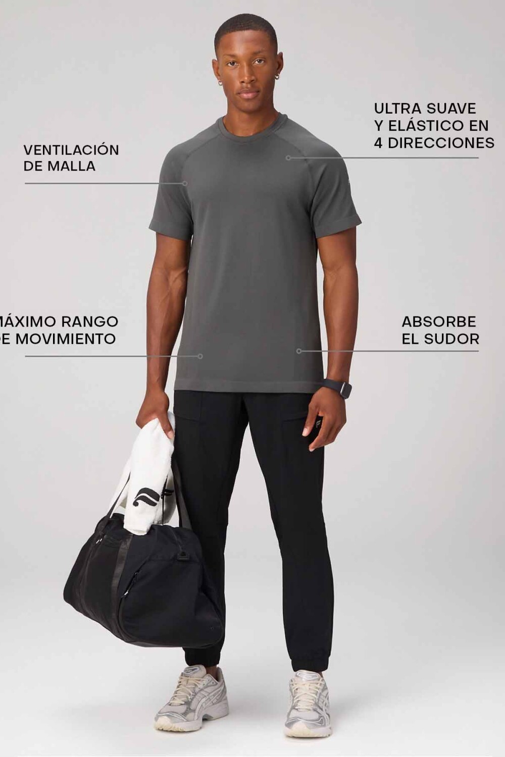 Polo Manga Corta Fit The Training Day Tee Hombre Onyx