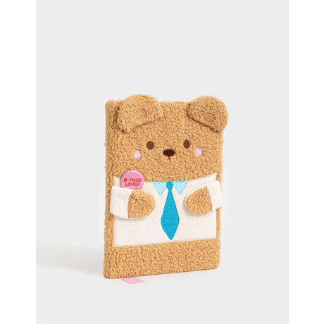 Cuaderno A5 Peludo Con Forma De Osito Marron Medio