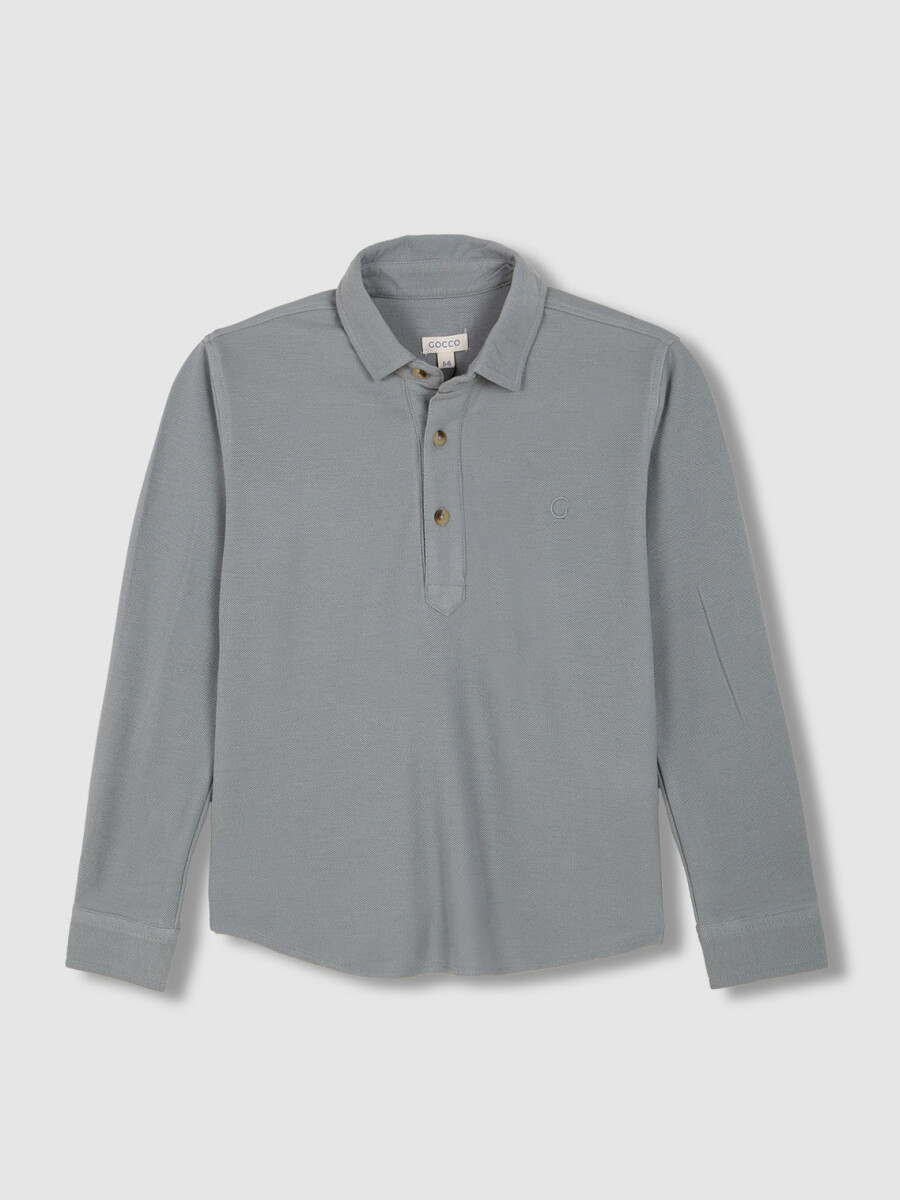 Camisa De Pique Azul