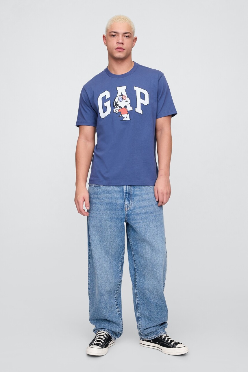 Remera Logo Gap Snoopy Hombre Quiet Blue