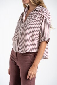 Camisa Rayada Burdeos