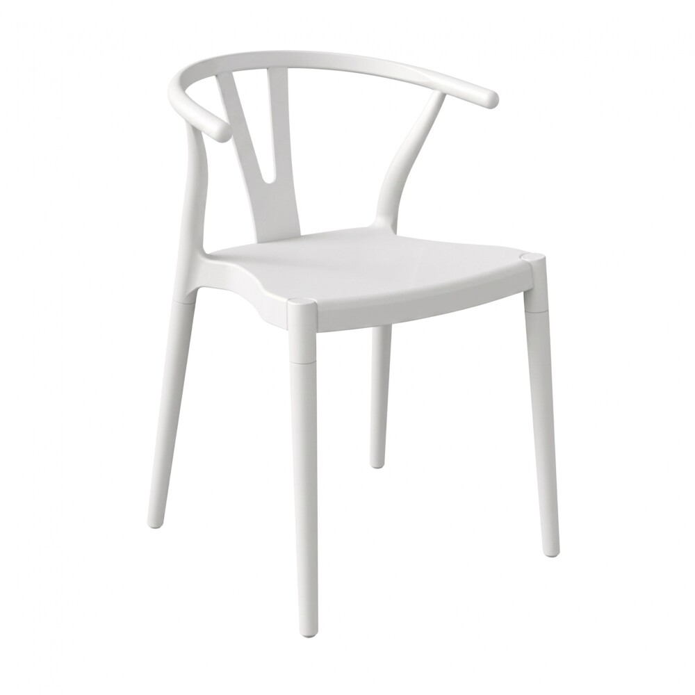 Silla Wishbone de polipropileno Blanco Tiza Silla Wishbone de polipropileno Blanco Tiza