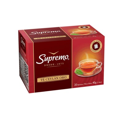 Té Negro Oro Supremo 20 Unidades Supremo Ceylan Oro X20