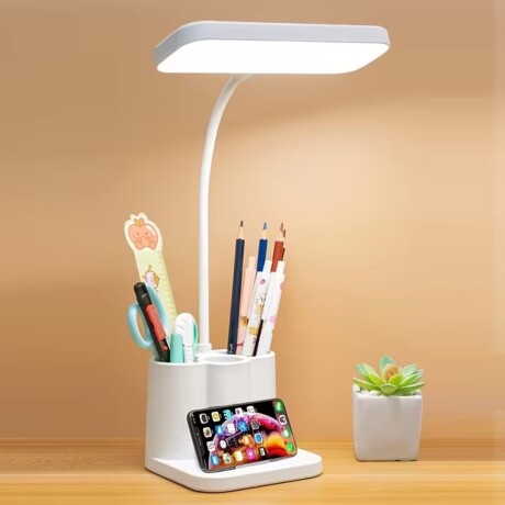 Lámpara Con Porta Lápices Luz Led BLANCO