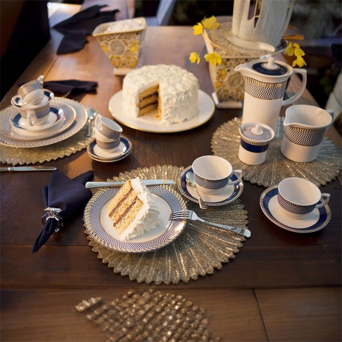 Plato de Postre en Porcelana Oxford 6 Piezas Op Art 