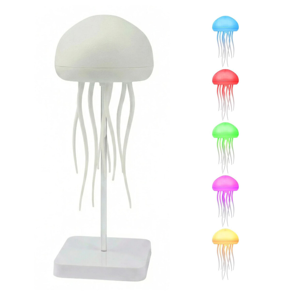 Lámpara Medusa LED Multicolor USB Con Movimiento Recargable - Blanco 