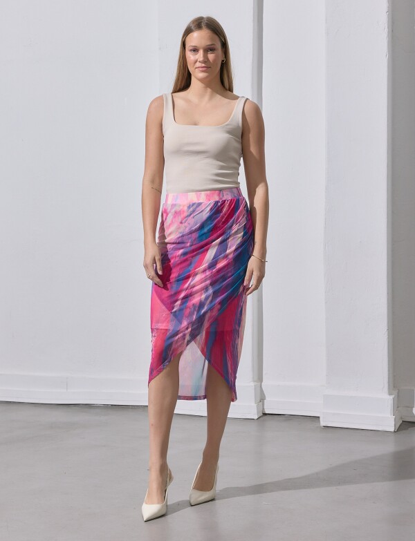 Falda Cruzada MULTI/FUCSIA