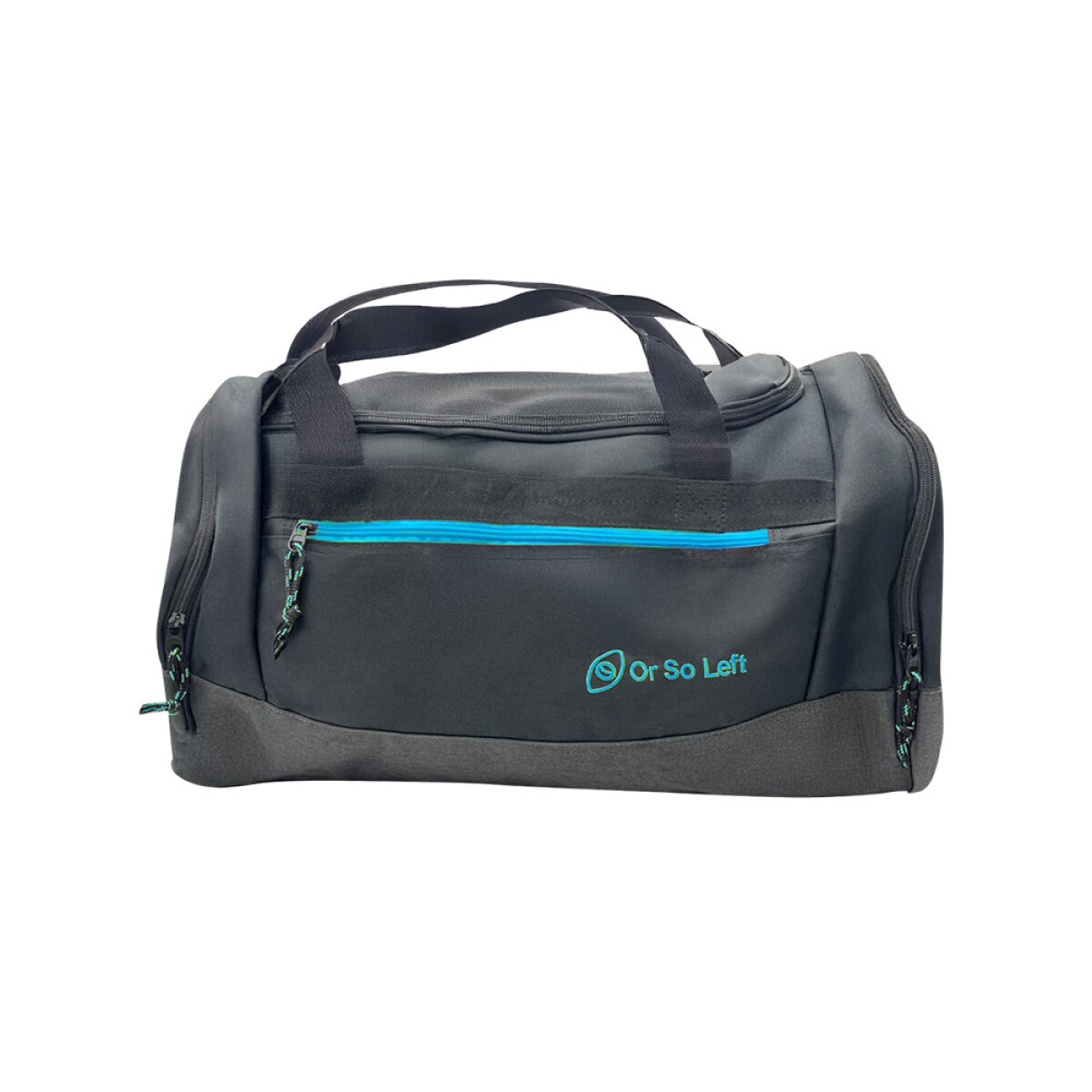 BOLSO DEPORTIVO CON 4 BOLSILLOS - NEGRO Y AZUL 