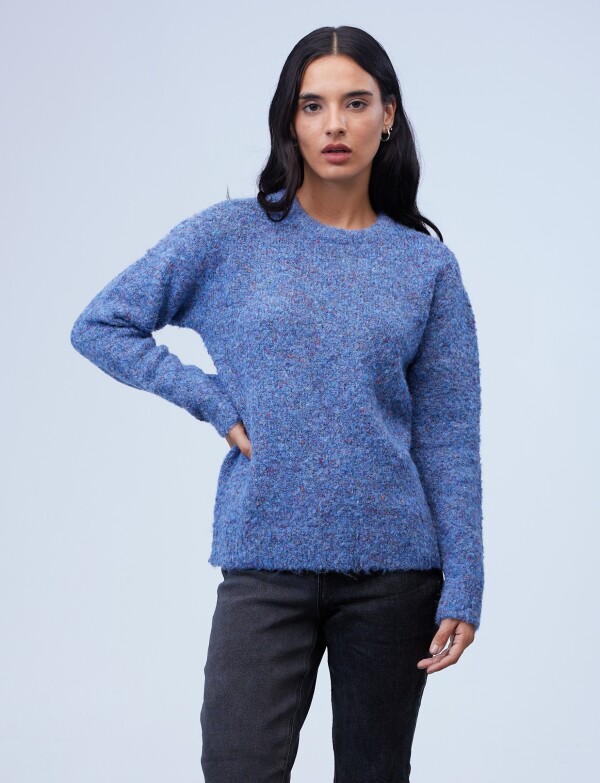 Buzo Lana Melange AZUL