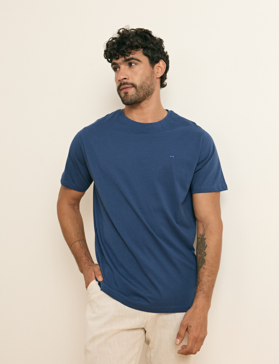 520658 T-SHIRT HARRINGTON LABEL Azul Piedra