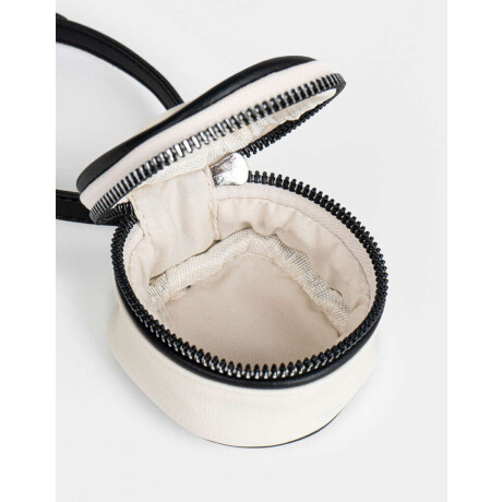 Monedero Negro Con Correa Combinación Bicolor