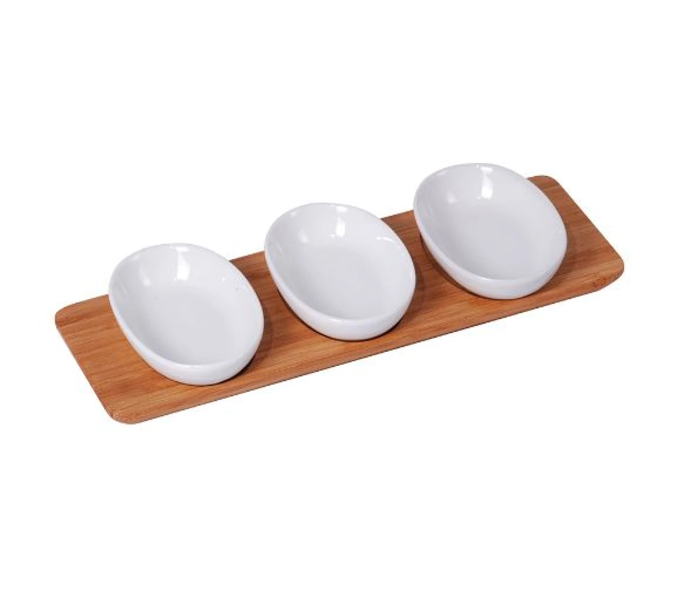 COPETINERO CON 3 BOWLS OVALES 