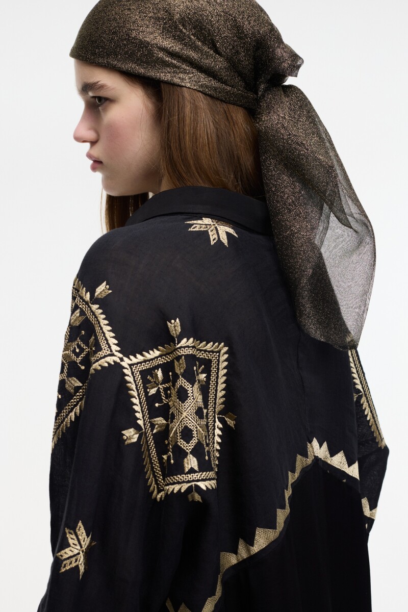 CAMISA BORDADA Negro