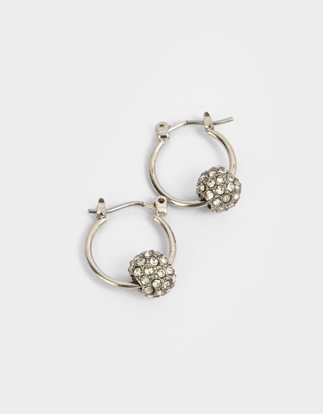 Aros Argollas Con strass Argollas Con Strass - Plateado